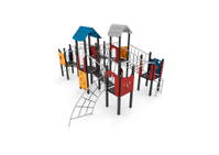 Kletter-Spielanlage mit Brücken, Leitern, Kletterwand und Spielwände – Bild 8
