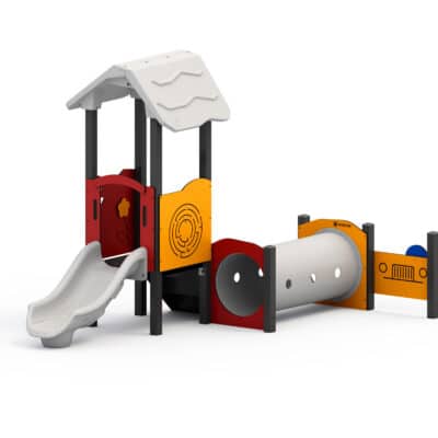 U3-Spieltürmchen mit Rutsche, Kriechtunnel und Spielwänden