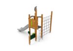 Spielturm mit Rutsche, Spielwänden und Kletternetz - W B001 (1)