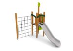 Spielturm mit Rutsche, Spielwänden und Kletternetz - W B001 (2)