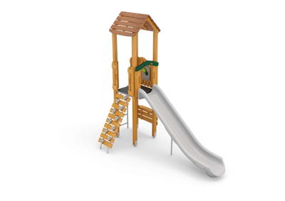 Spielturm mit Rutsche, Spielwänden und Kletterwand