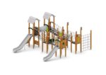 Große Spielanlage mit Rutschen, Spielwänden, Kriechtunnel und Kletterelementen - W B012 (2)