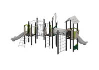 Spiel- und Kletteranlage mit Rutschen, Kriechtunnel, Kletterwand und Spielwände – Bild 2
