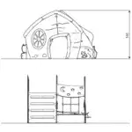 Spielhaus mit Kletterwand, Kletternetz und Motorikelementen – SOLO 0843 - a3ec 0843front