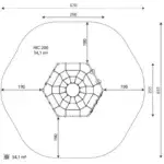 Klettergerüst mit Kletterwänden – CLIMBOO Steel+ ST1420 - a8c7 st1420top