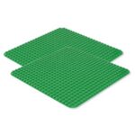 Klemmbaustein-Set Junior Bauplatten 24×24 Noppen 2 Stück Grün - 120991 1