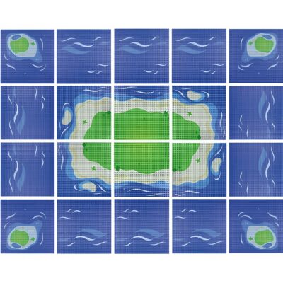 Klemmbaustein-Set Bauplatten 32x32 Noppen 20 Stück Insel