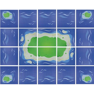 Klemmbaustein-Set Bauplatten 32×32 Noppen 20 Stück Insel