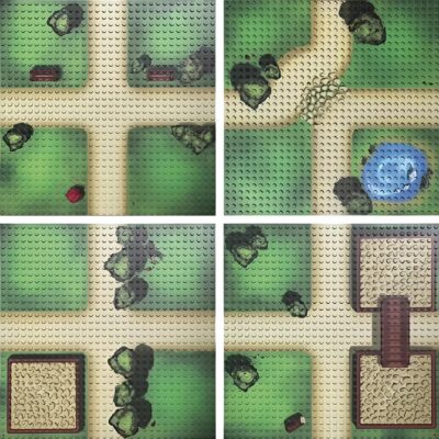 Klemmbaustein-Set Bauplatten 32x32 Noppen 4 Stück Bauernhof