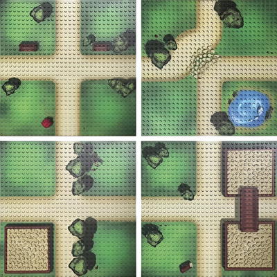 Klemmbaustein-Set Bauplatten 32×32 Noppen 4 Stück Bauernhof