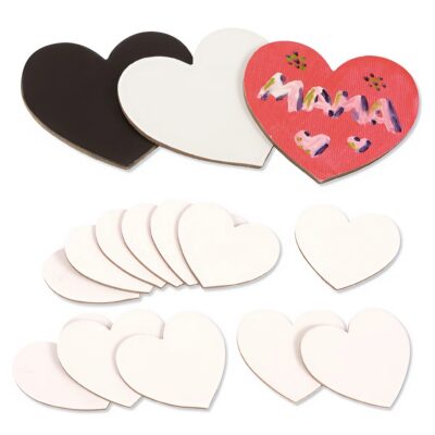 Magnet Leinwandherzen klein 12er Set