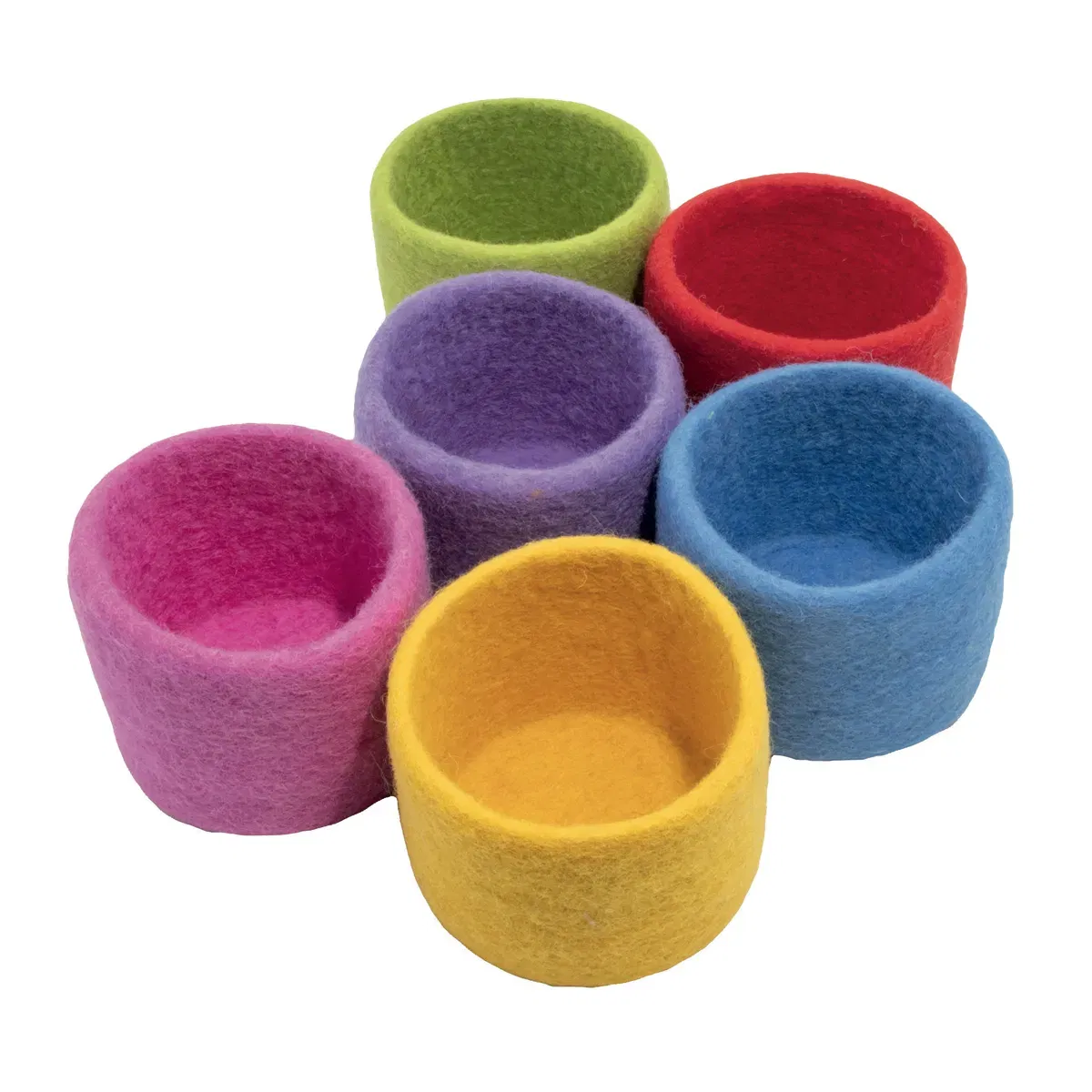 Filz Regenbogen-Schalen - 6 Stück