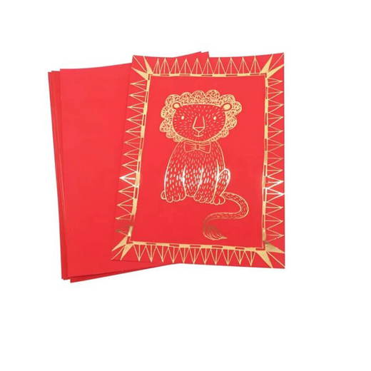 370181_1 Scratch Art Bogen rot 10er Set - 370181 1