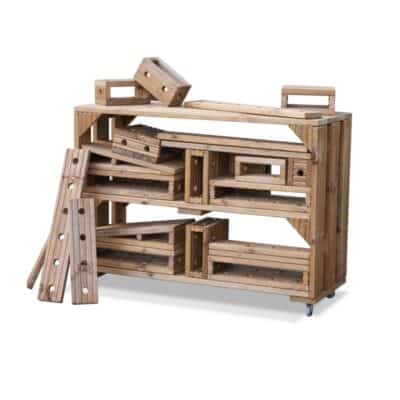 Imagineering Baustein-Set mit Rollwagen (25 Teile)