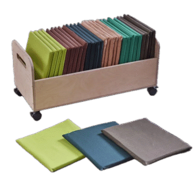 Mobiler Sitzkissenwagen mit 30 Kissen