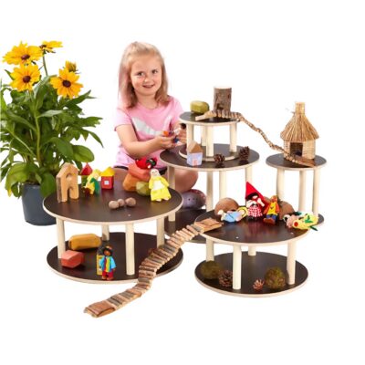 Small-World Kombi – 5-teiliges Holzplattform-Set Rund