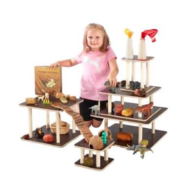 Small-World Kombi – 5-teiliges Holzplattform-Set Quadrat