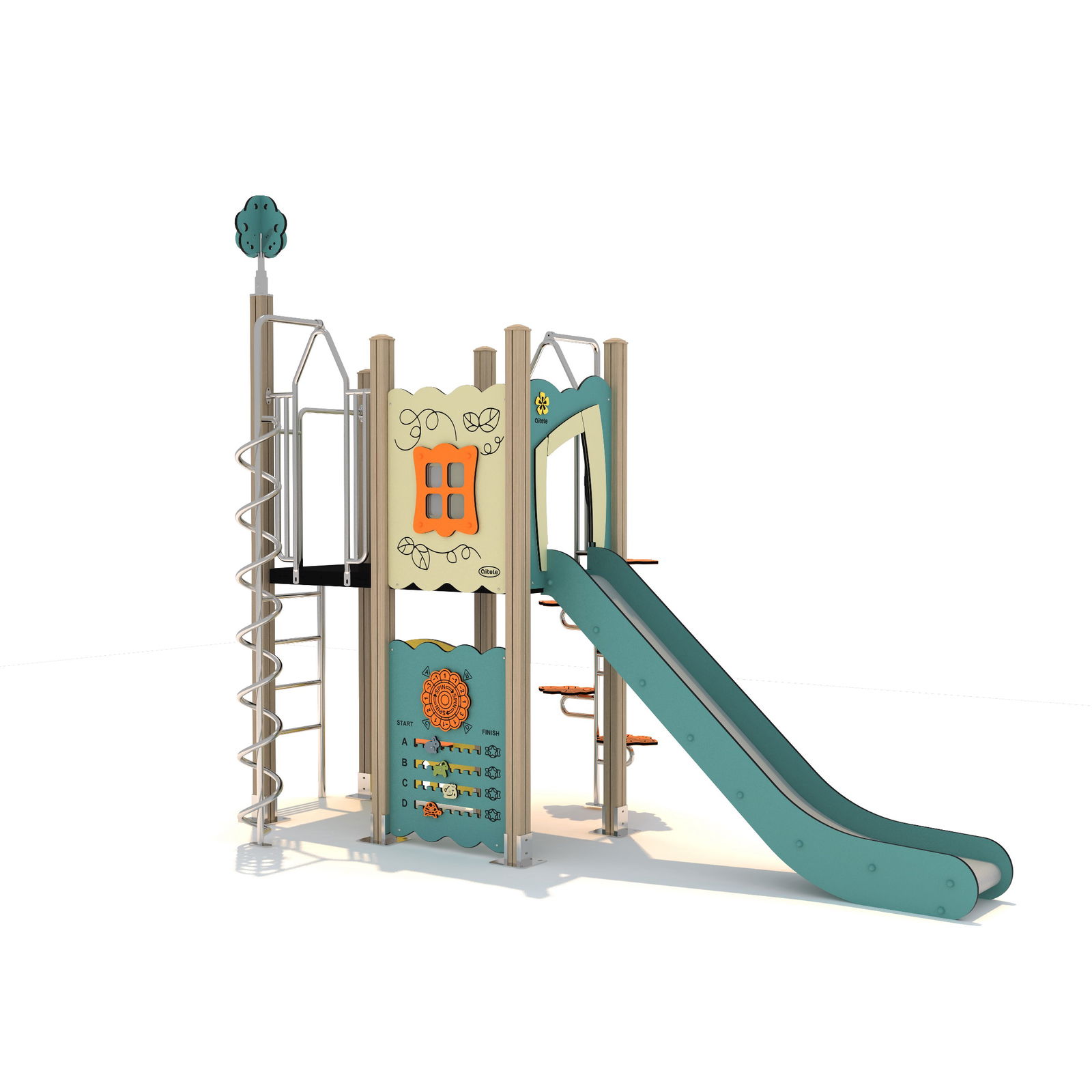 Kletterturm "Burgano" mit Rutsche und Spielwänden