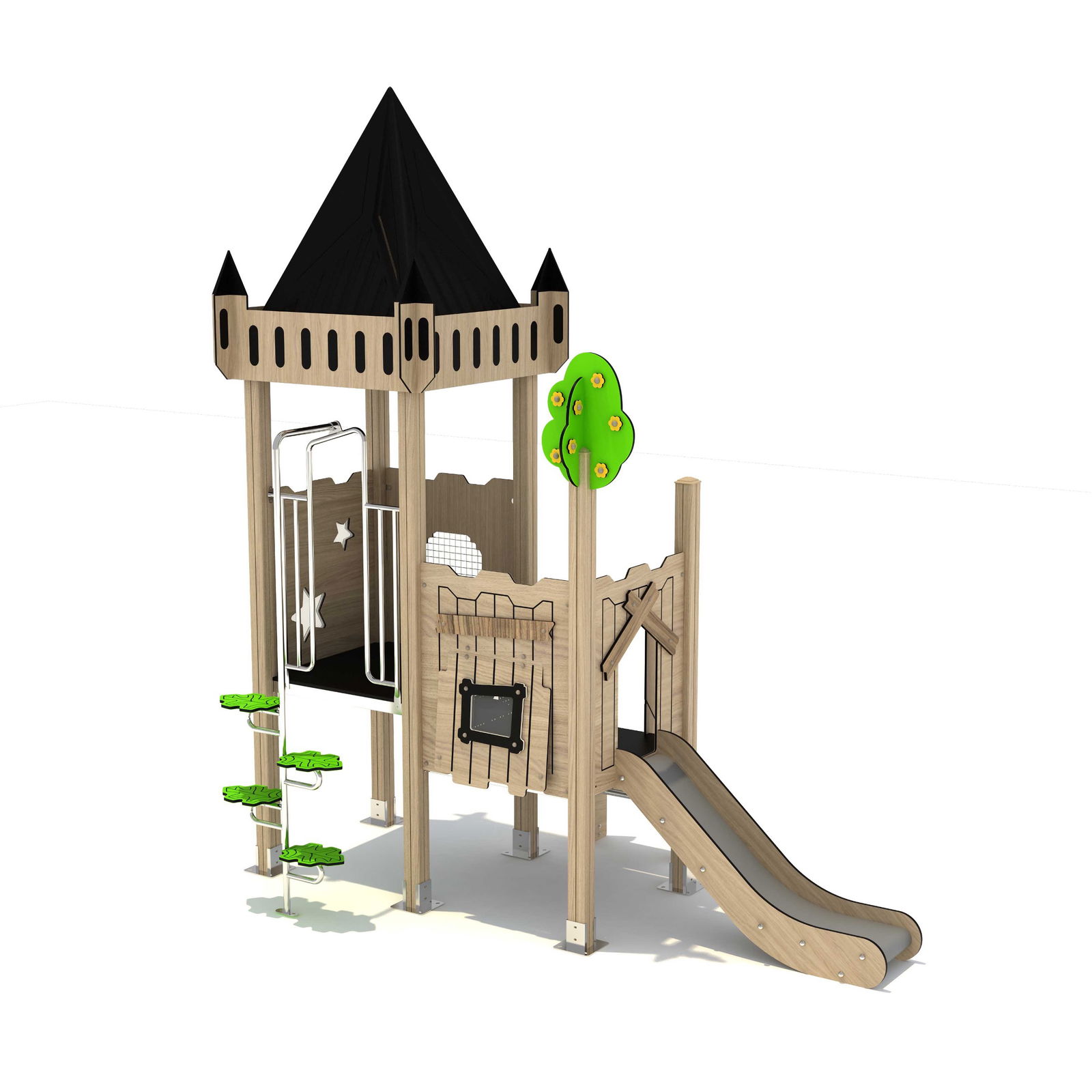 Spielturm Burg "Castelino" mit Rutsche, Kletter- und Aufstiegsmöglichkeiten