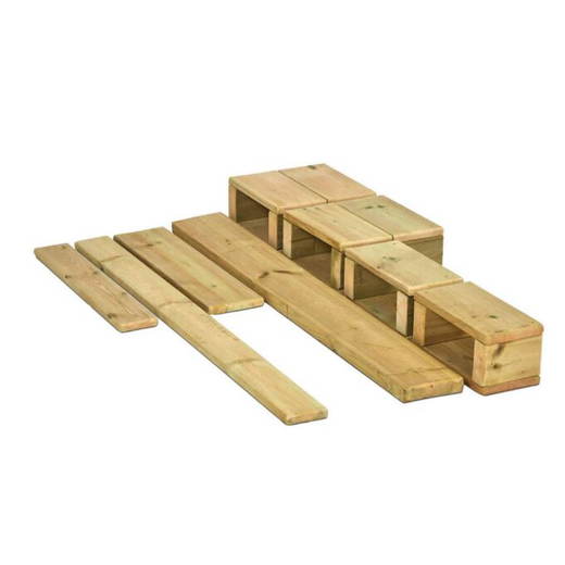 DR078-Millhouse-Outdoor-Beams-Preschool-Config Balance-Set aus Holz - DR078 Millhouse Outdoor Beams Preschool Config