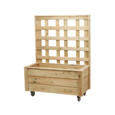 Mobiler Pflanzkasten mit Rankgitter