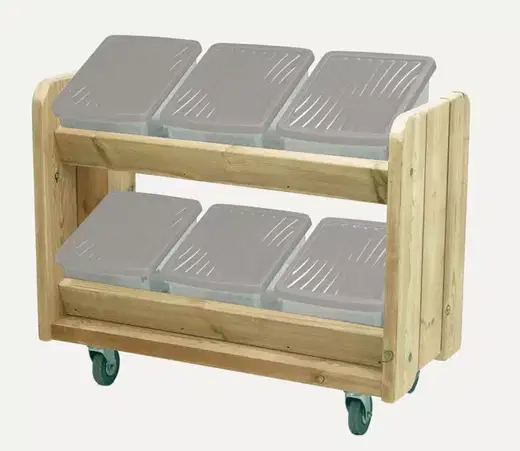 DR103-Millhouse-Outdoor-Mobile-Tilt-Tote-Storage_Main-with-grey-tubs_RGB Outdoor-Schrank mit 6 geneigten Boxen inkl. Deckel - DR103 Millhouse Outdoor Mobile Tilt Tote Storage Main with grey tubs RGB