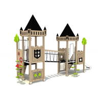 Spielburg „Rosegarden“ mit Rutsche, Hängebrücke,  Spiel- und Kletterelementen - Rosengarden 10010010 F2