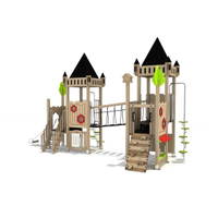 Spielburg „Rosegarden“ mit Rutsche, Hängebrücke,  Spiel- und Kletterelementen - Rosengarden 10010010 F3