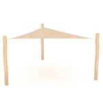 Sonnensegel Dreieck mit Holzpfosten – ROBINIA RB1387 - a2d7 rb13871s