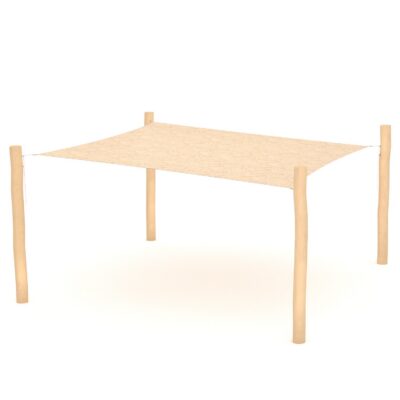Sonnensegel Quadrat mit Holzpfosten - ROBINIA RB1388