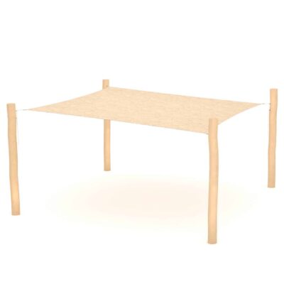 Sonnensegel Quadrat mit Holzpfosten – ROBINIA RB1388