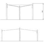 Sonnensegel Rhombus mit Holzpfosten – ROBINIA RB1389 - rb1389front