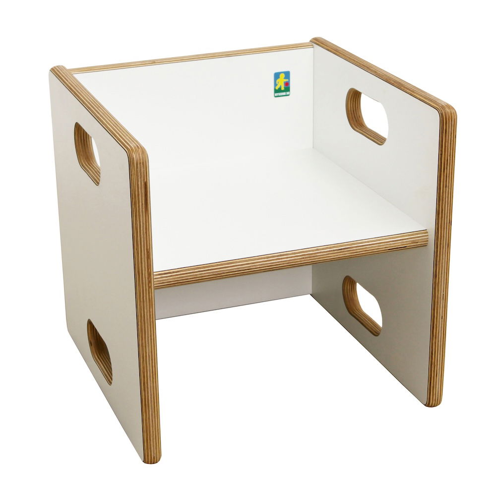 DECOR Wandelstuhl – HPL weiß für Krippengruppen