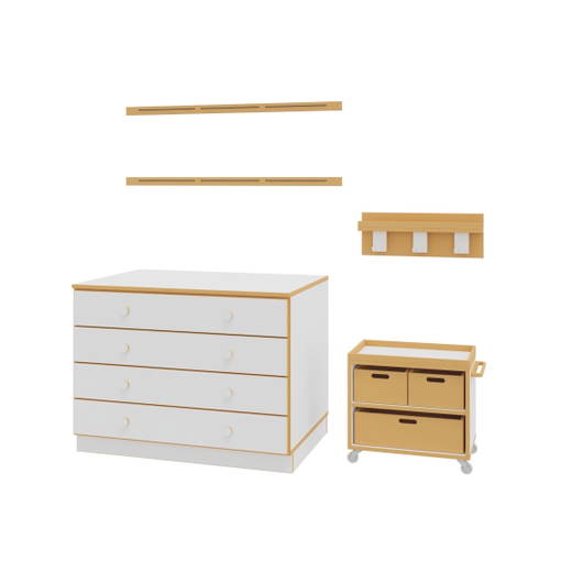 1-Warenpalette-Basteln+Werken Basteln & Werken – Möbelkombination für Kreativbereiche, für Kindergartengruppen - 1 Warenpalette Basteln+Werken