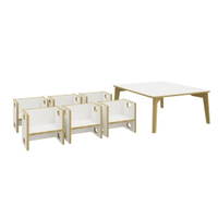 DECOR 1 Tisch & 6 Wandelstühle weiß für Krippengruppen - 1 Warenpalette U3 1Tisch+Stühle weiß