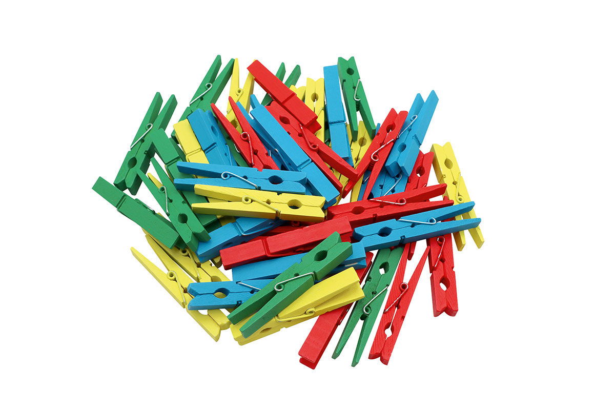 Holzklammern Bunt - Set 50 Stück