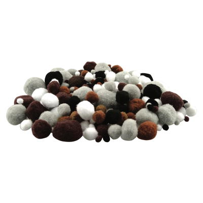 Pompons Erdtöne – Set 300 Stück