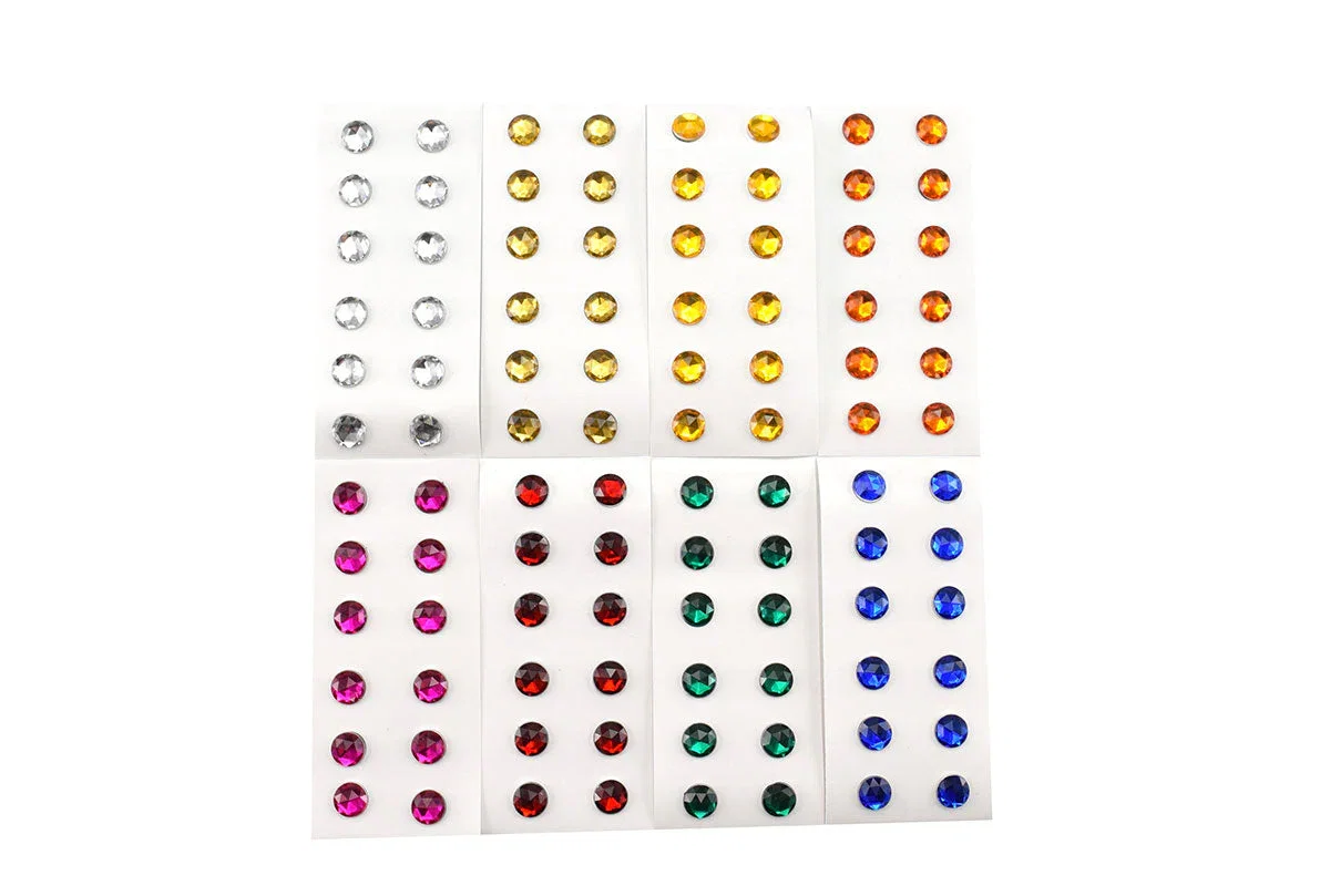 Edelsteine selbstklebend rund ø 10 mm - 96 Stück