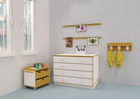 Basteln & Werken – Möbelkombination für Kreativbereiche, für Kindergartengruppen - 2 Rendering Basteln+Werken