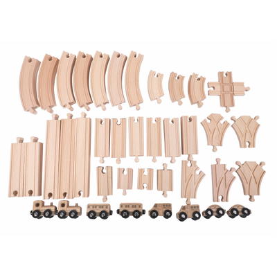 Holzeisenbahn Schienensystem – Set 64 Teile