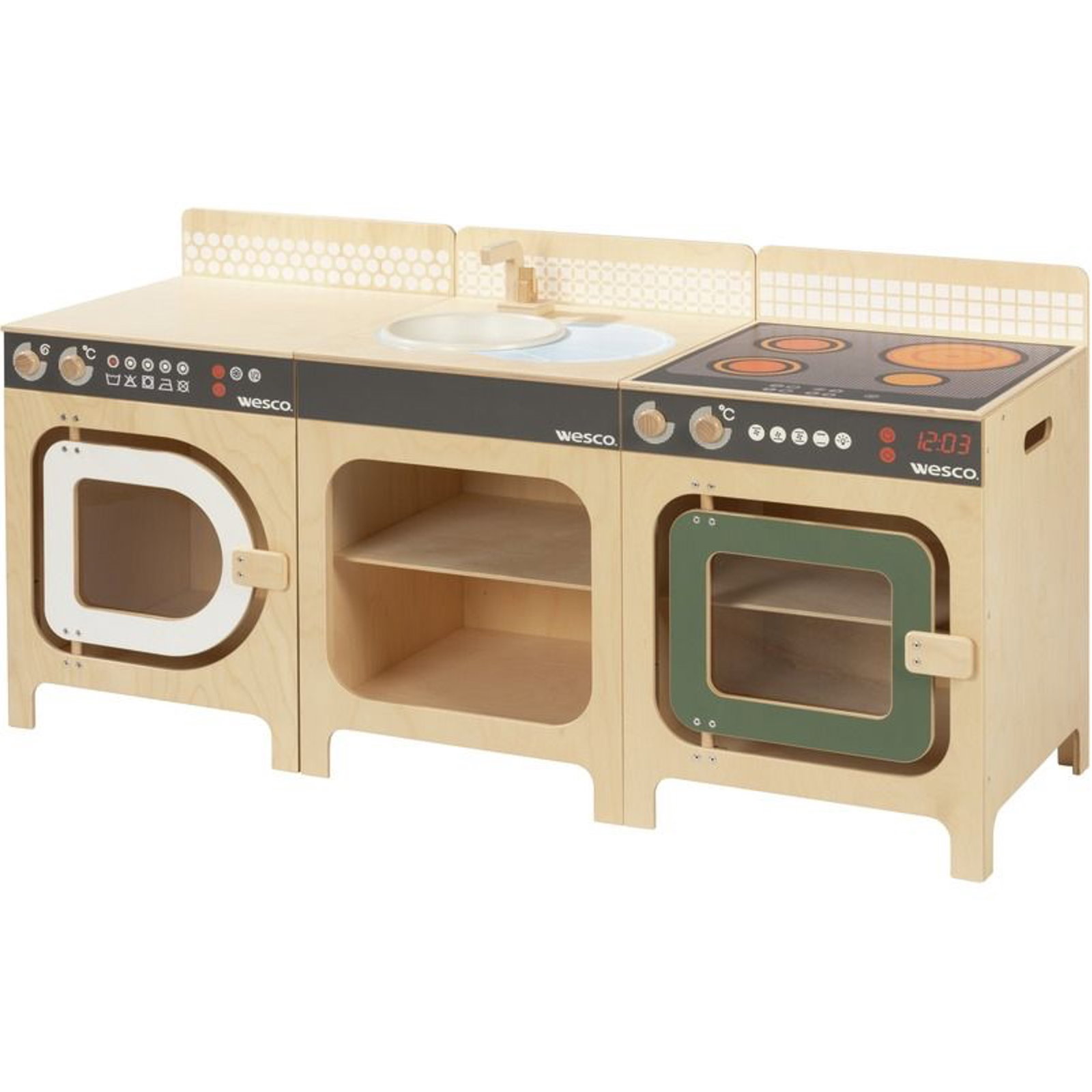 Spielküche Gastronom mit Herd, Spülbecken und Waschmaschine