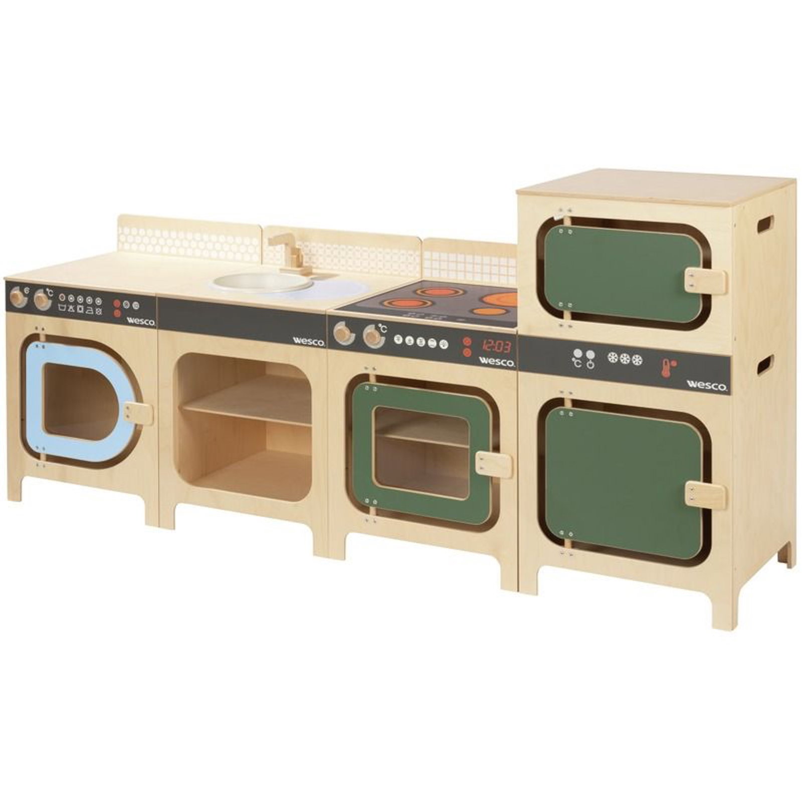 Spielküche Gastronom mit Herd, Spüle, Kühlschrank und Waschmaschine