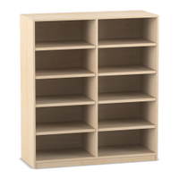 Flexeo® Bibliotheksregal, 10 Fächer, mittelhoch, Breite 126,4 cm - 817019V0008 P01