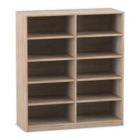 Flexeo® Bibliotheksregal, 10 Fächer, mittelhoch, Breite 126,4 cm – Bild 9