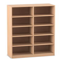 Flexeo® Bibliotheksregal, 10 Fächer, mittelhoch, Breite 126,4 cm - 817019 P01