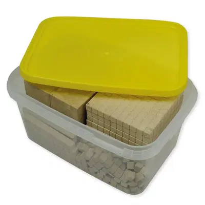Dienes Grundsortiment, 121-tlg., Zahlenraum 1.000, naturfarben, in Stapel-Box