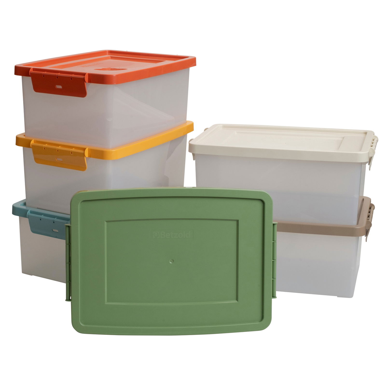 Aufbewahrungsbox, 16 x 39,5 x 27,5 cm, weiß-transparent, Naturfarben