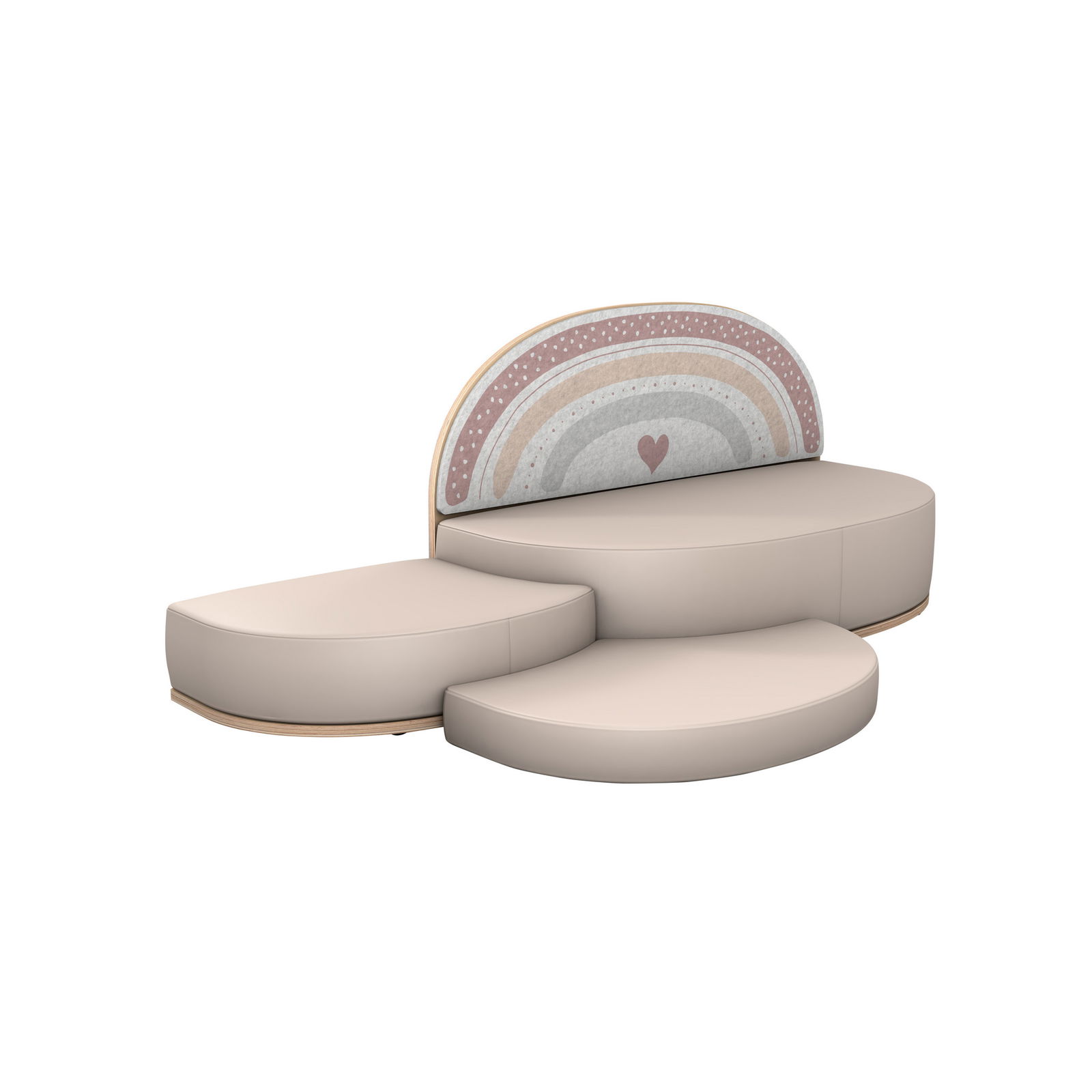 Kinder-Akustiksofakombi „Regenbogen“ mit Bodenmatte