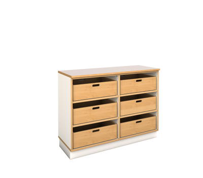 DECOR breites Regal mit 6 Stapelkisten
