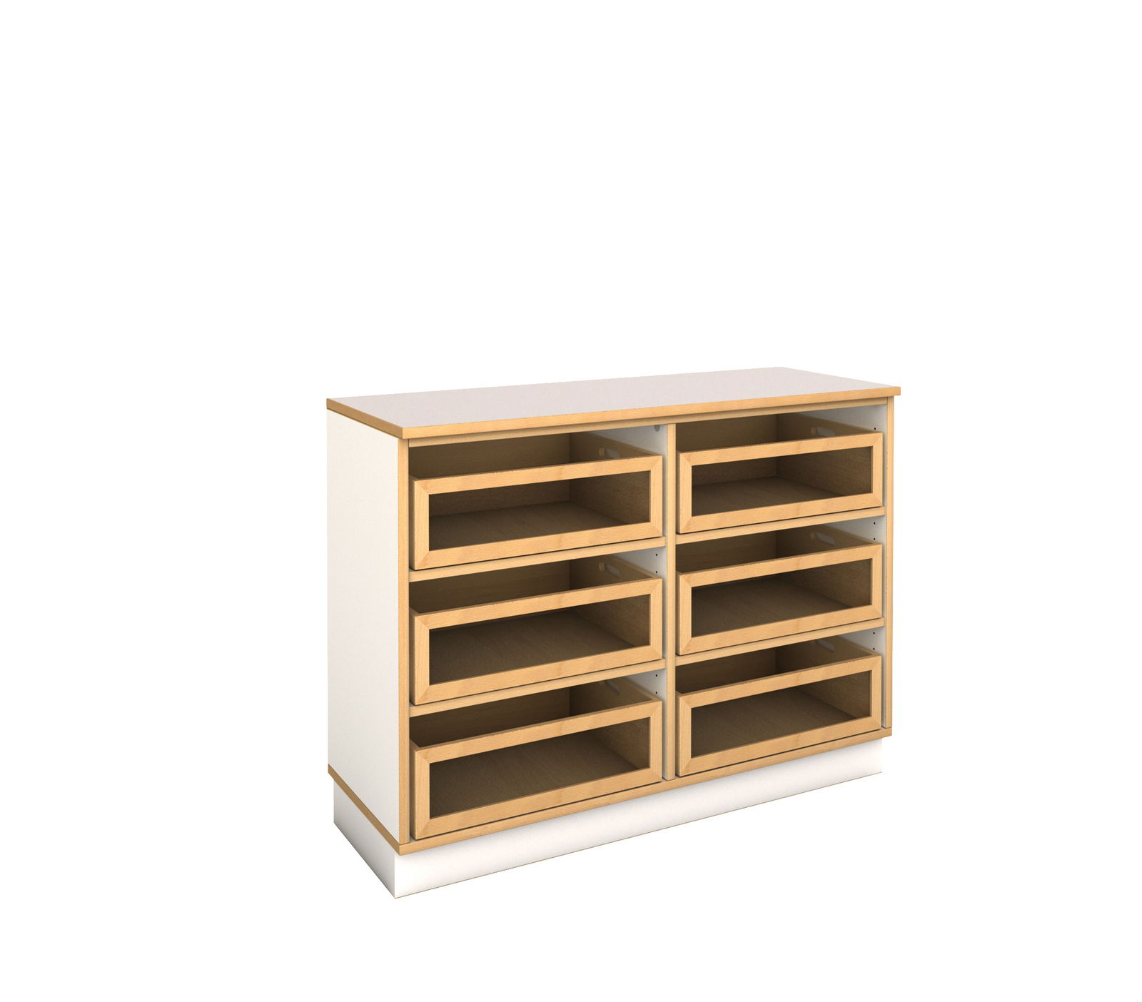 DECOR breites Regal mit 6 Sicht-Stapelkisten